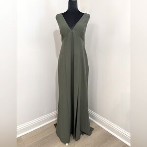Amsale Sage Green Cross Back Formal Dress Size 12